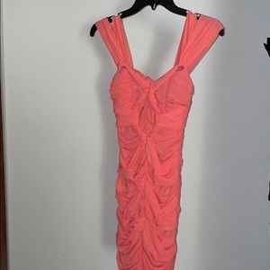 Bebe coral mini dress worn once